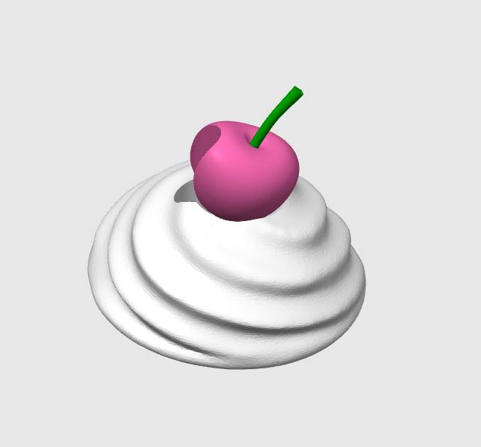 3D printed Whip Cream Cherry Lid Topper 16oz
