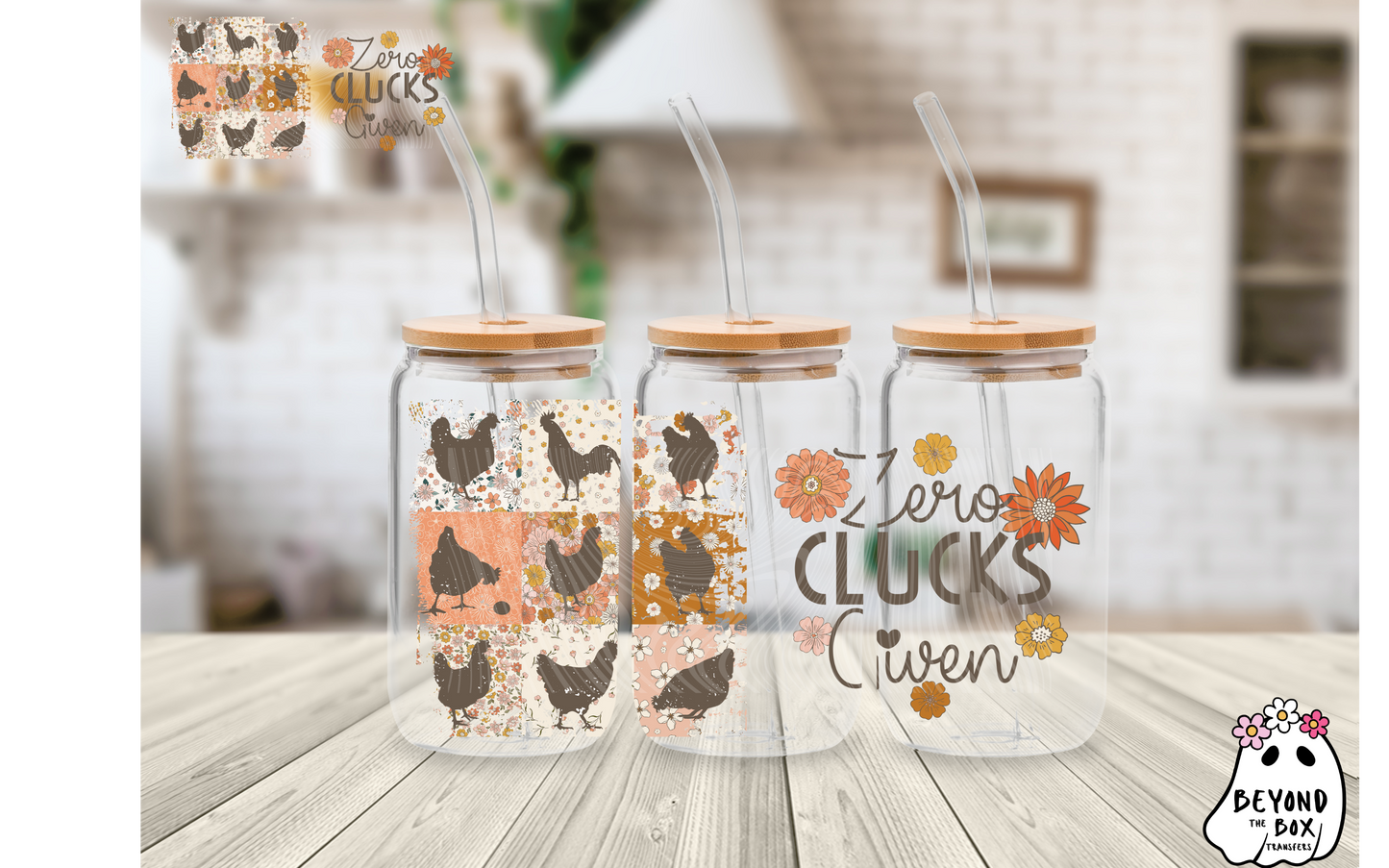 Zero Clucks Given 16oz UVDTF wrap