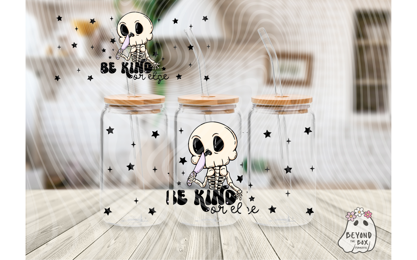 Be Kind skelly 16oz UVDTF Wrap