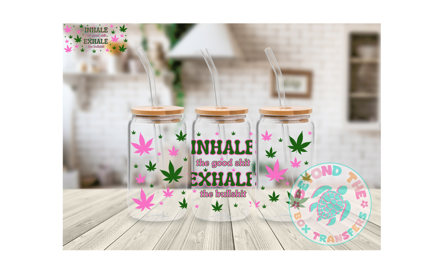 420 INHALE PINK 16oz UVDTF wrap