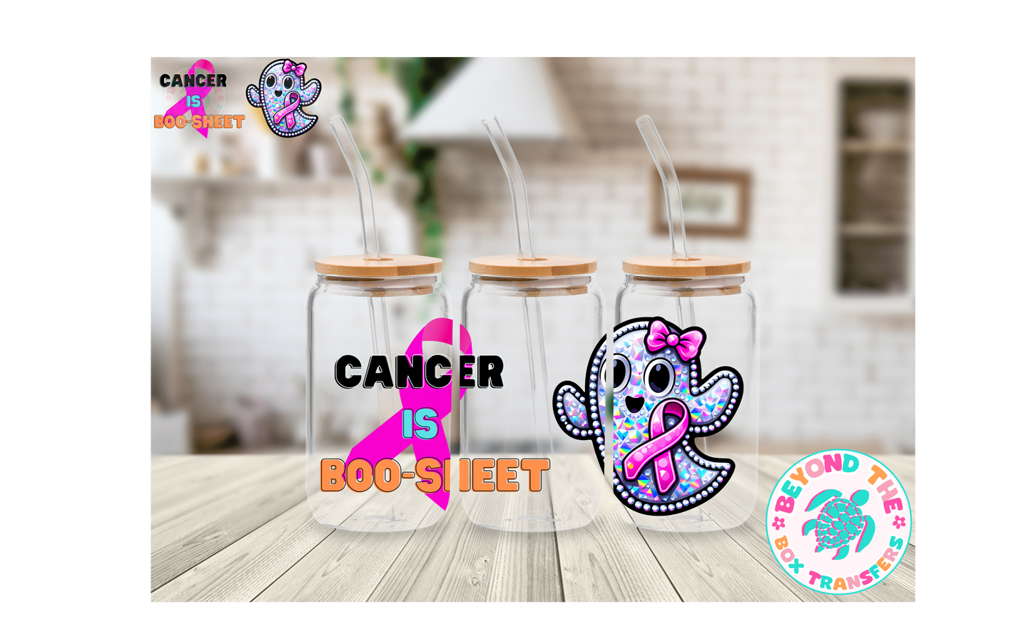 Breast Cancer 16oz UVDTF wrap