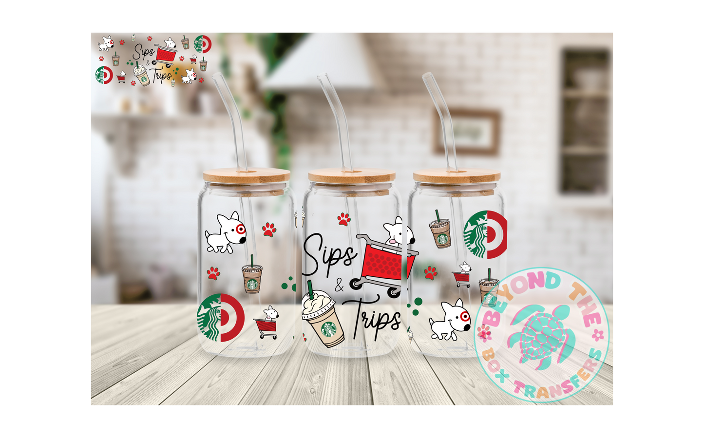 Sips and Trips 16oz UVDTF wrap