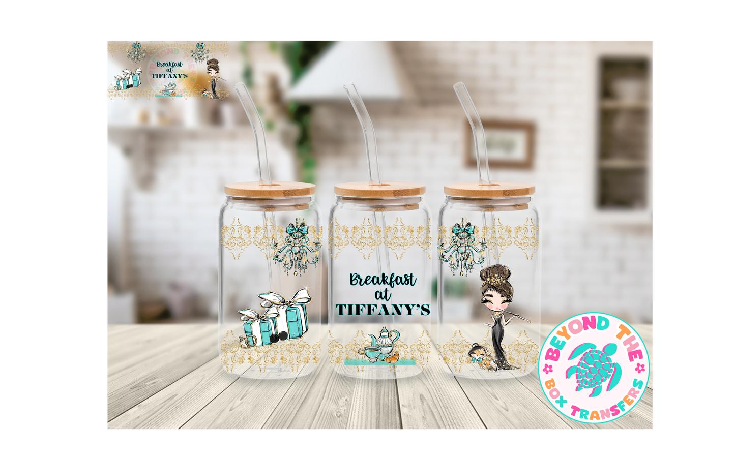 Breakfast at Tiffanys 16oz UVDTF wrap