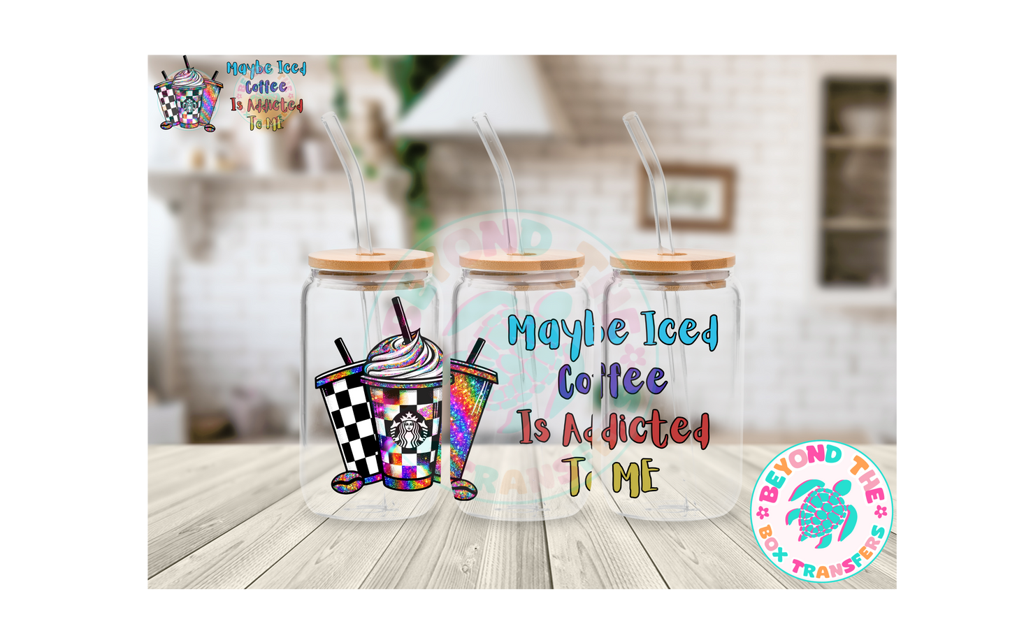 Iced Coffee 16oz UVDTF Wrap