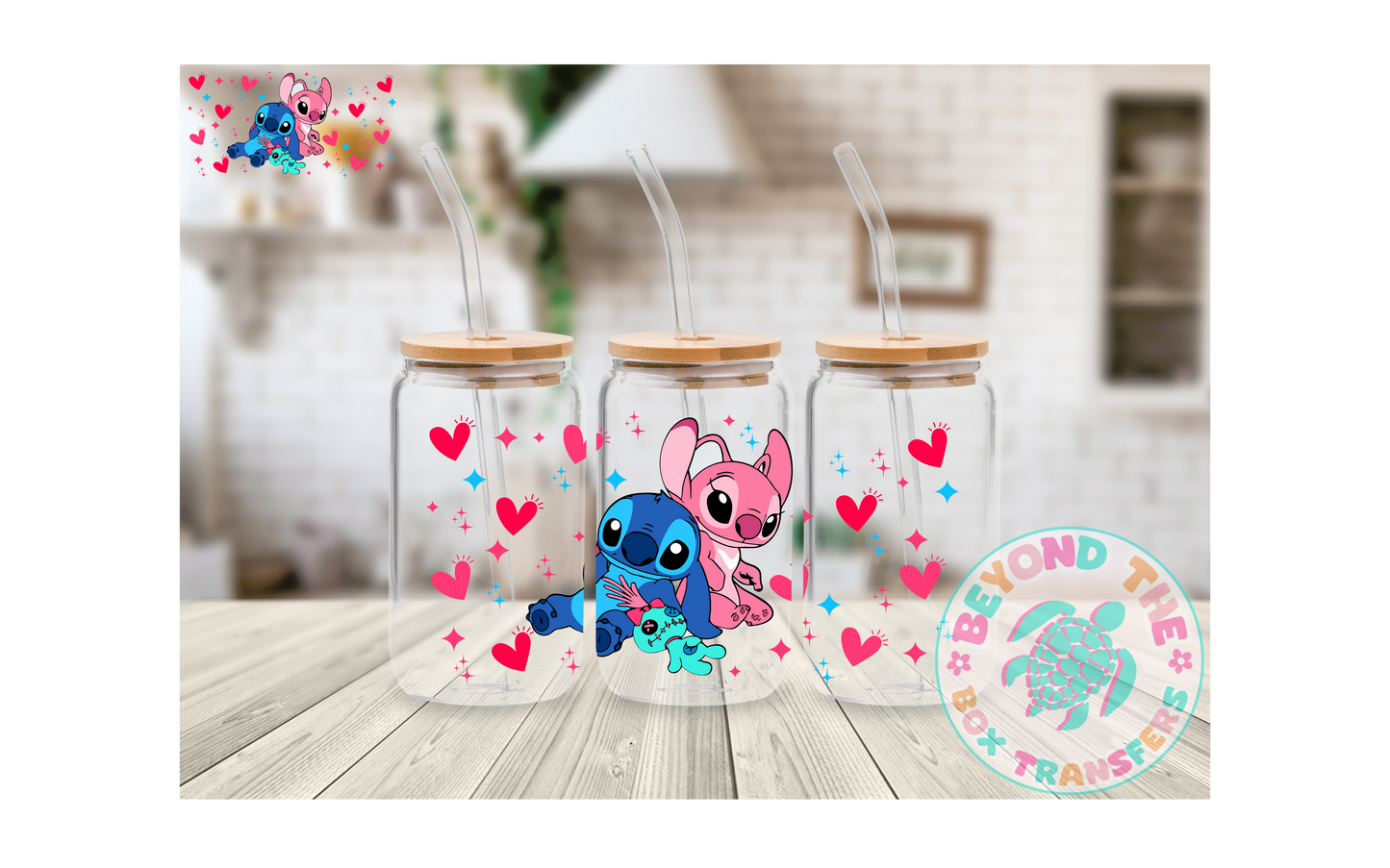 Pink and Blue Aliens UVDTF 16oz Wrap