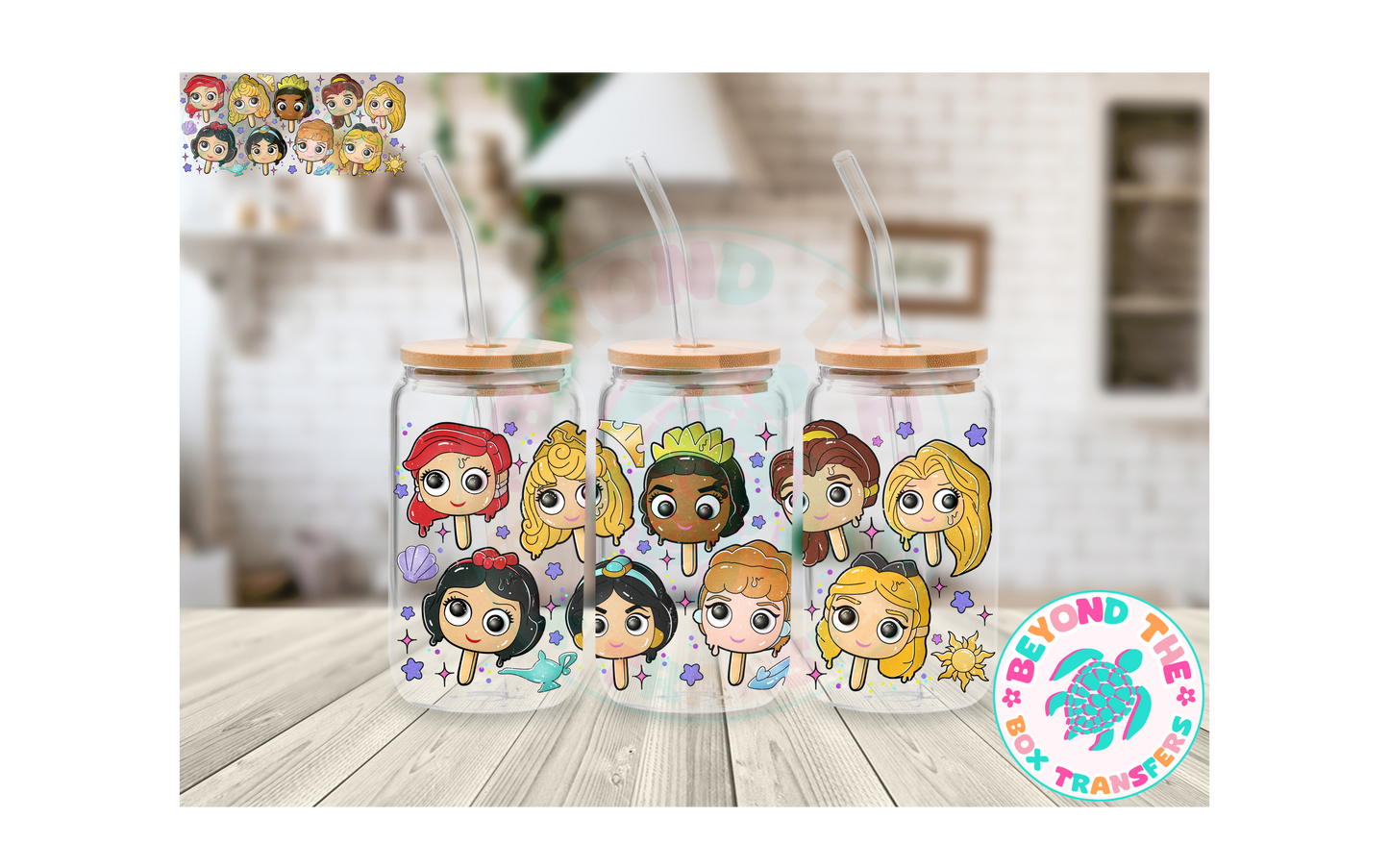 Princess Ice cream 16oz UVDTF wrap
