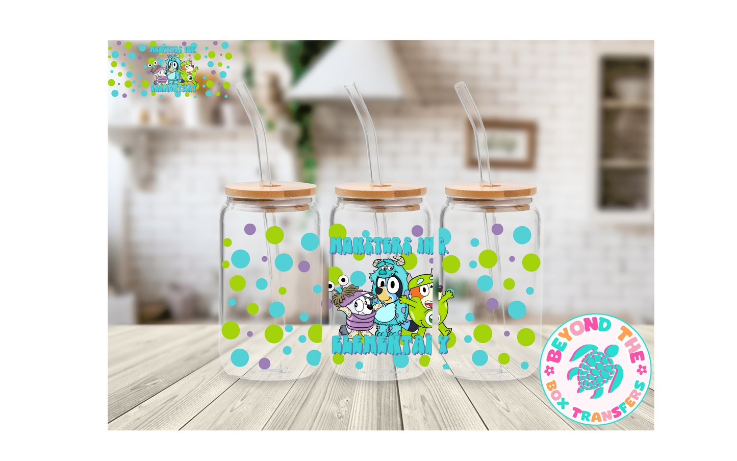 Monsters Elementary 16oz UVDTF Wrap