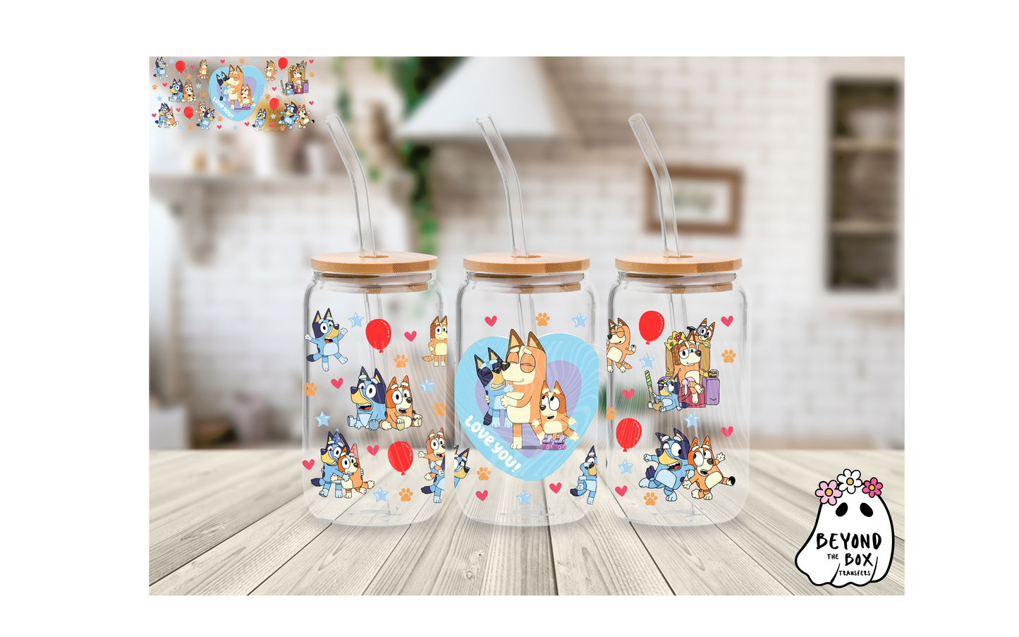 MoM Blue Dog 16oz UVDTF Wrap