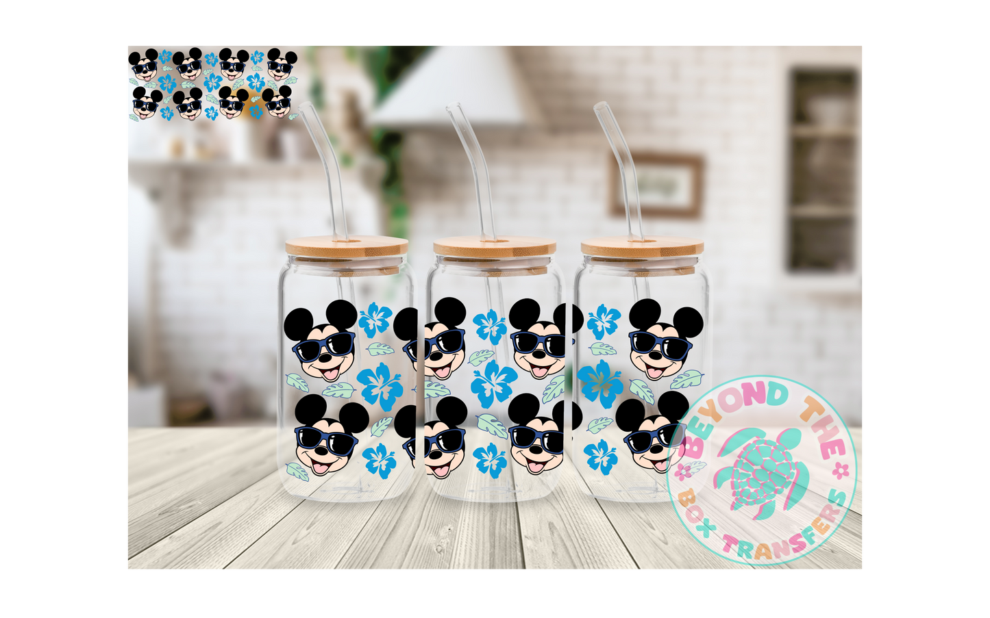 Blue Summer Mouse 16oz UVDTF Wrap