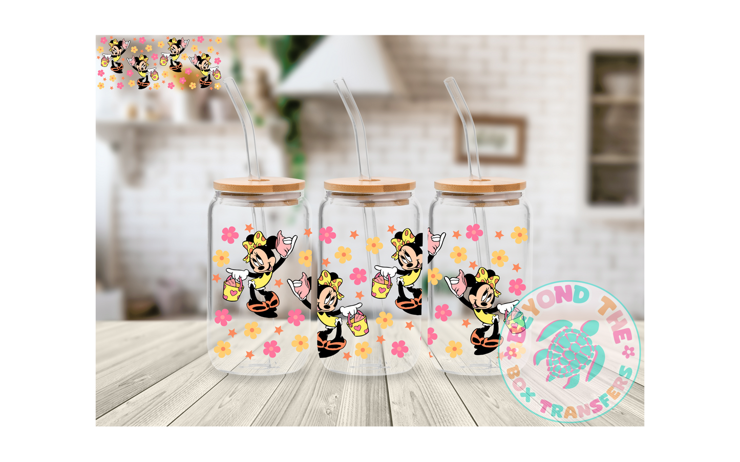 Pink Summer Girl Mouse 16oz UVDTF Wrap