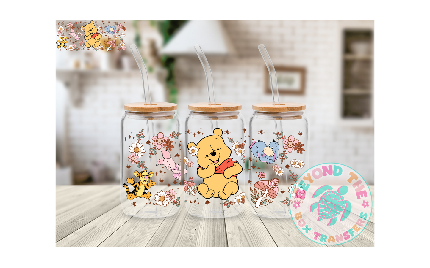 Floral Bear 16oz UVDTF Wrap
