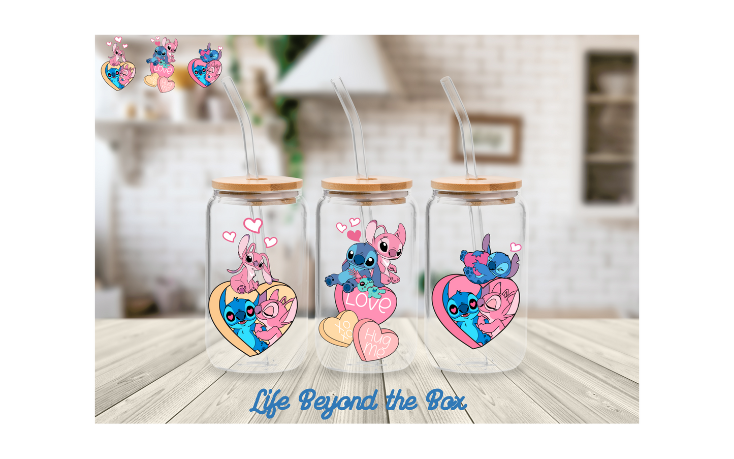 Blue and Pink experiment 16oz UVDTF wrap