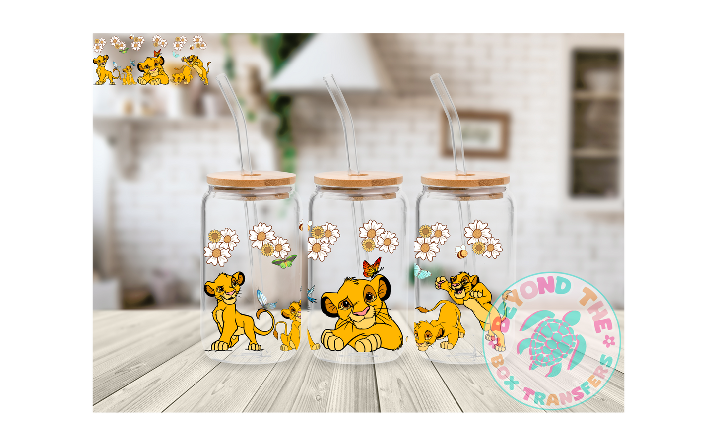 lion cub 16oz UVDTF Wrap
