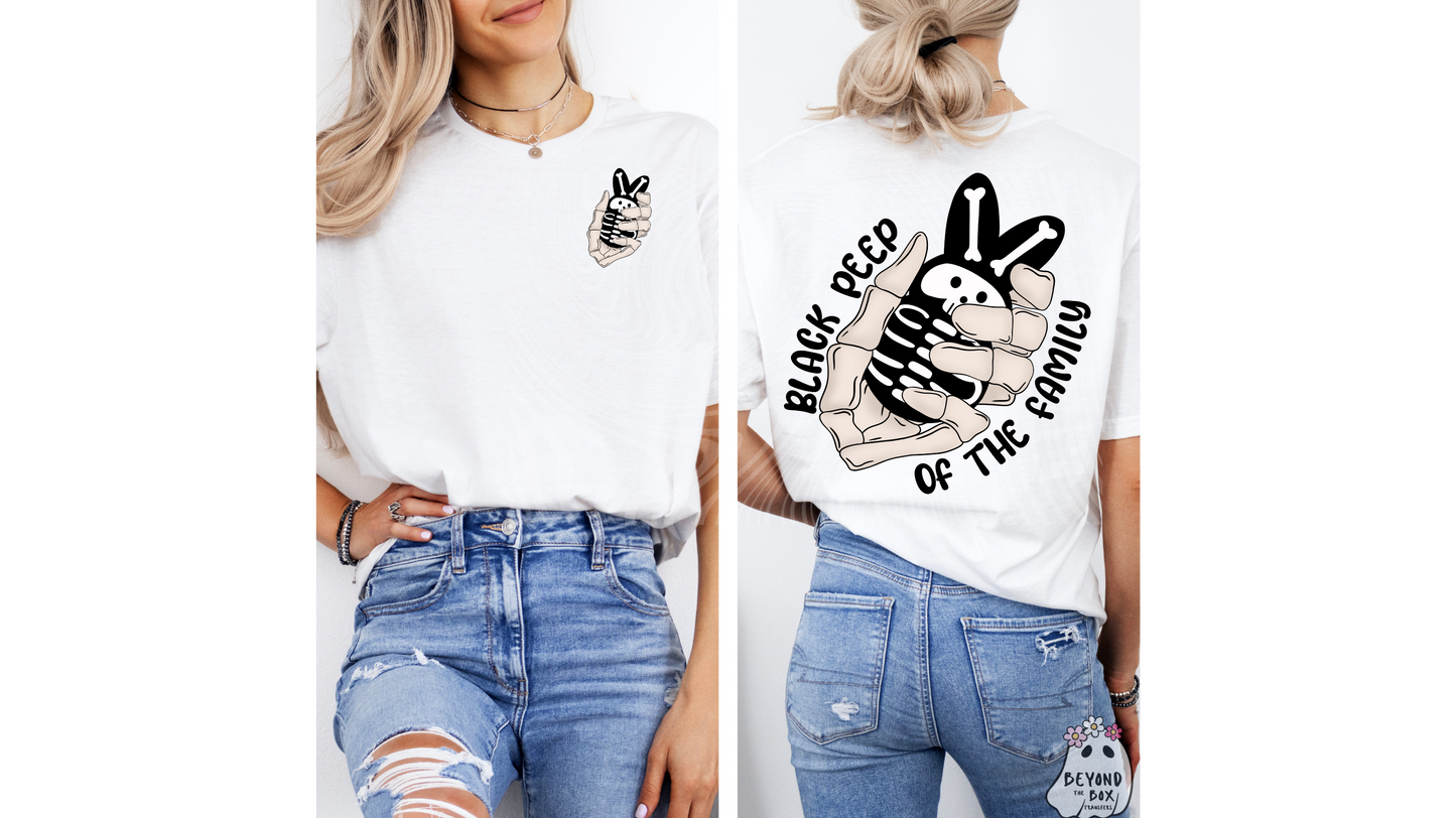 Black Peep of the Family Ready to Press DTF Transfer