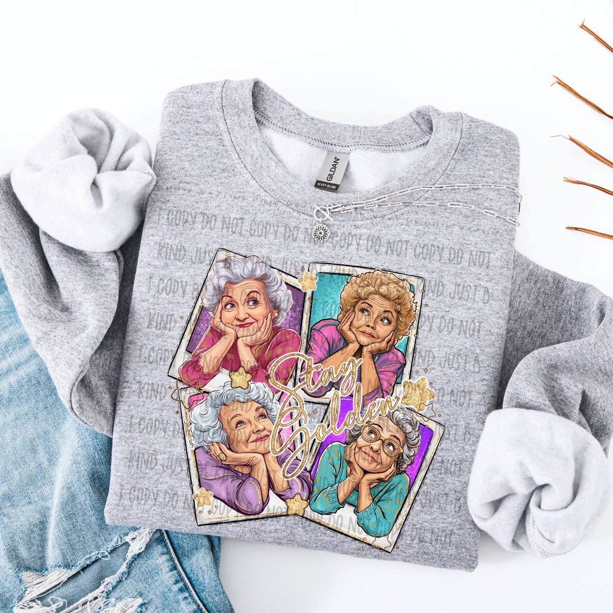 Polaroid Stay Golden Ready to Press DTF Transfer