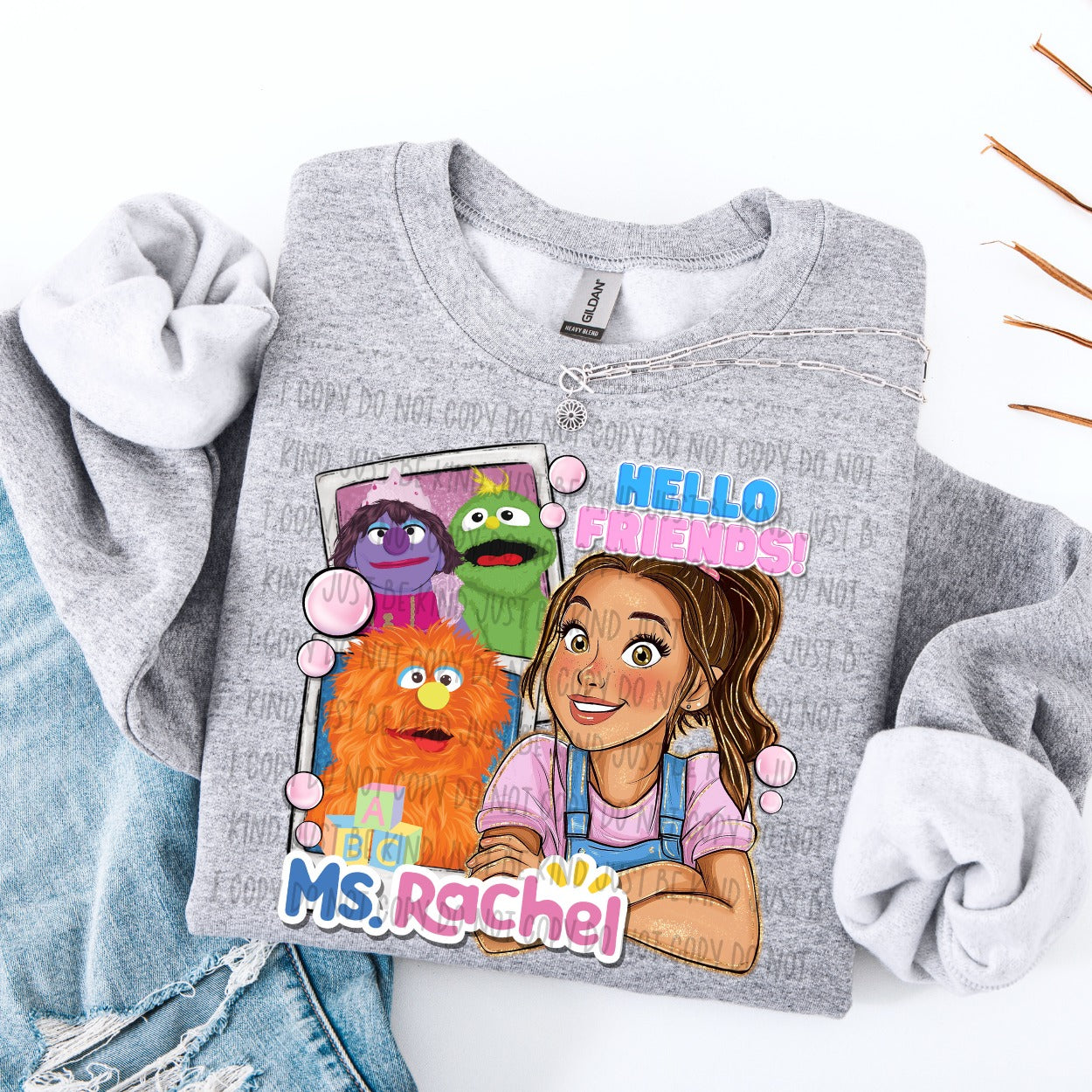 Polaroid Hello Friends Ready to Press DTF Transfer