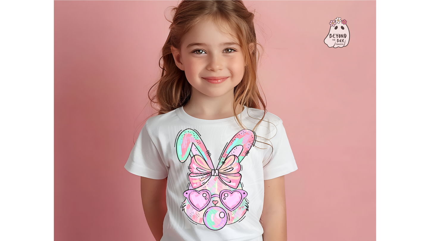 Pastel Easter Bubble Gum Bunny Ready to Press DTF Transfer