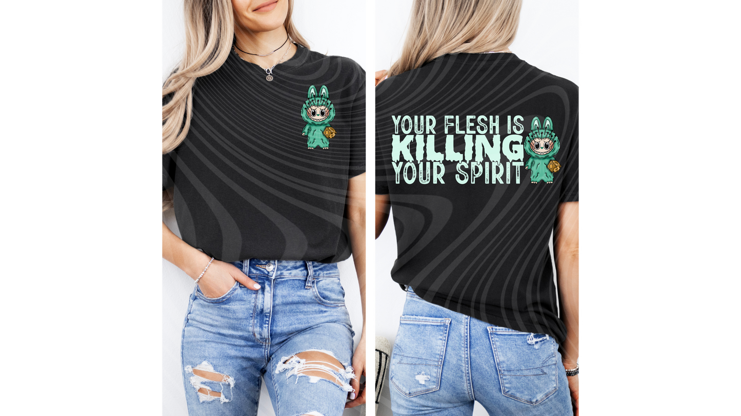 PinBubu Faux Glitter Labubu Ready to Press DTF Transfer