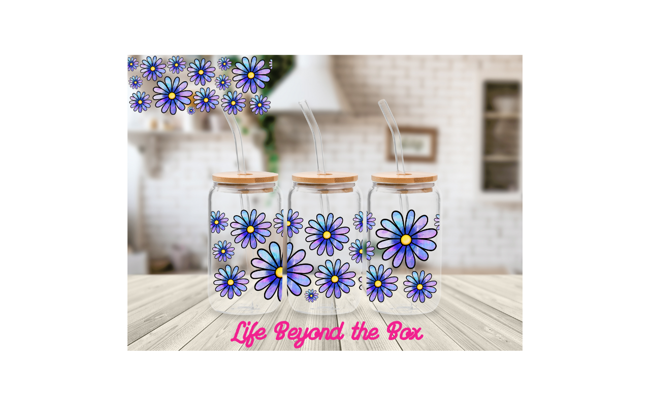 Purple Daisies 16oz UVDTF wrap