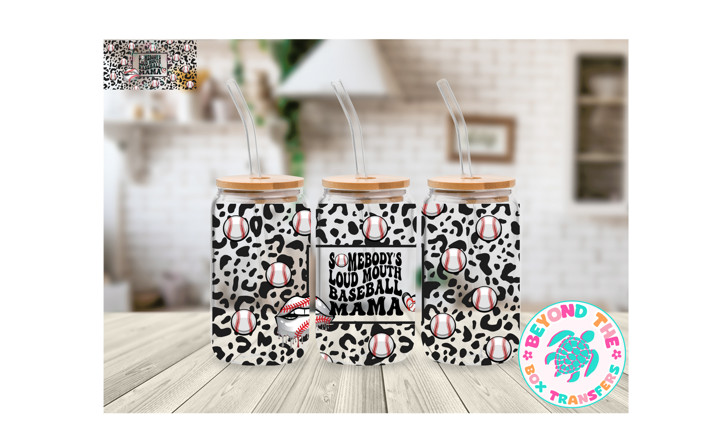 Baseball Mom wrap 16oz UVDTF Wrap