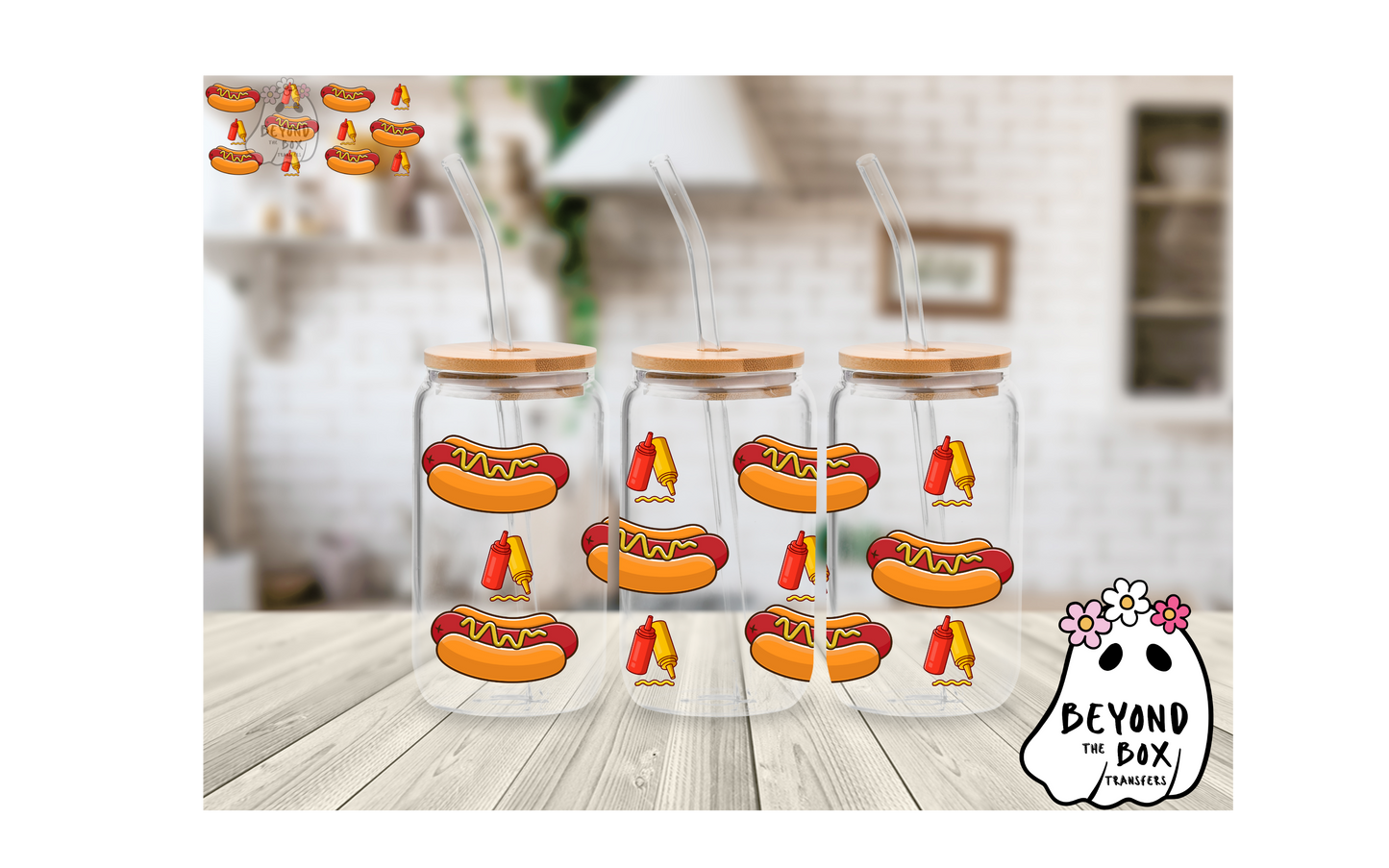 Hotdogs 16oz UVDTF wrap