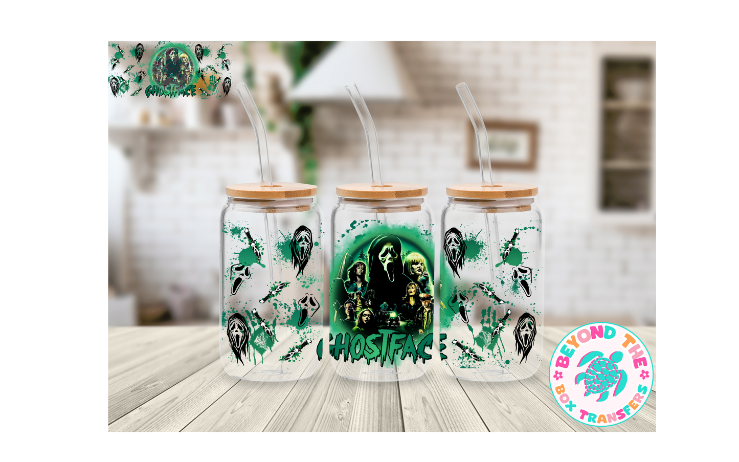 Green Stab Horror 16oz UVDTF wrap