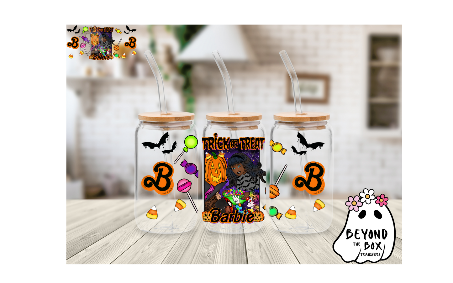 Trick or Treat Doll 16oz UVDTF wrap