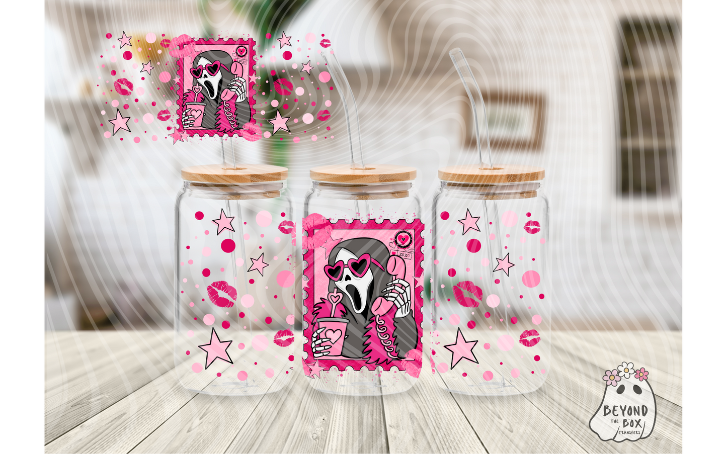 Pink 90's Horror 16oz UVDTF wrap