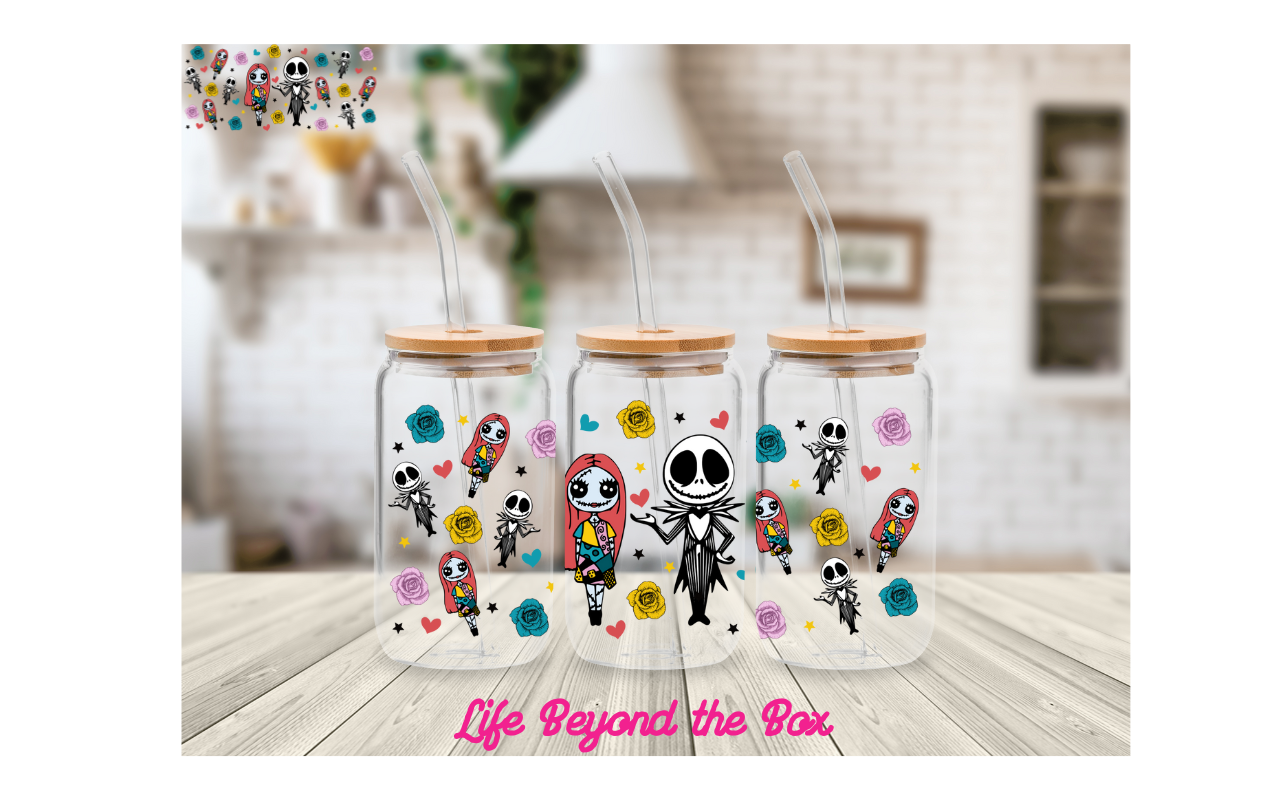 Jack and Sally 16oz UVDTF wrap