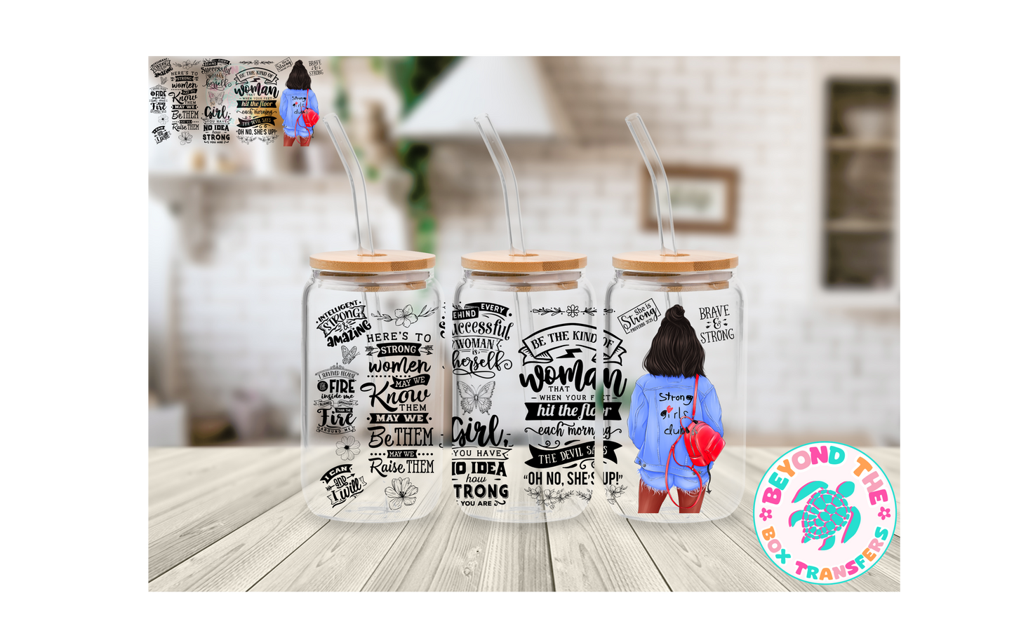 Positive affirmations African American 16oz UVDTF wrap