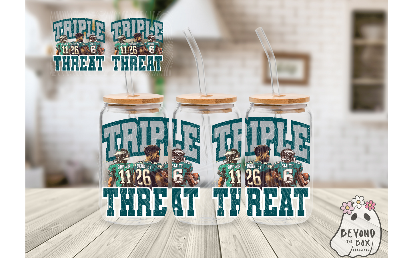 Triple Threat Football 16oz UVDTF Wrap