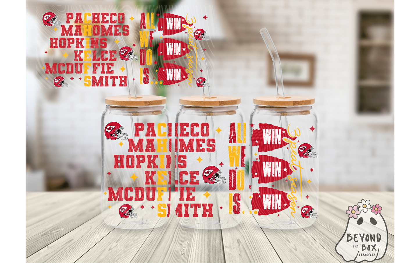 KC All We Do IS Win Football 16oz UVDTF Wrap