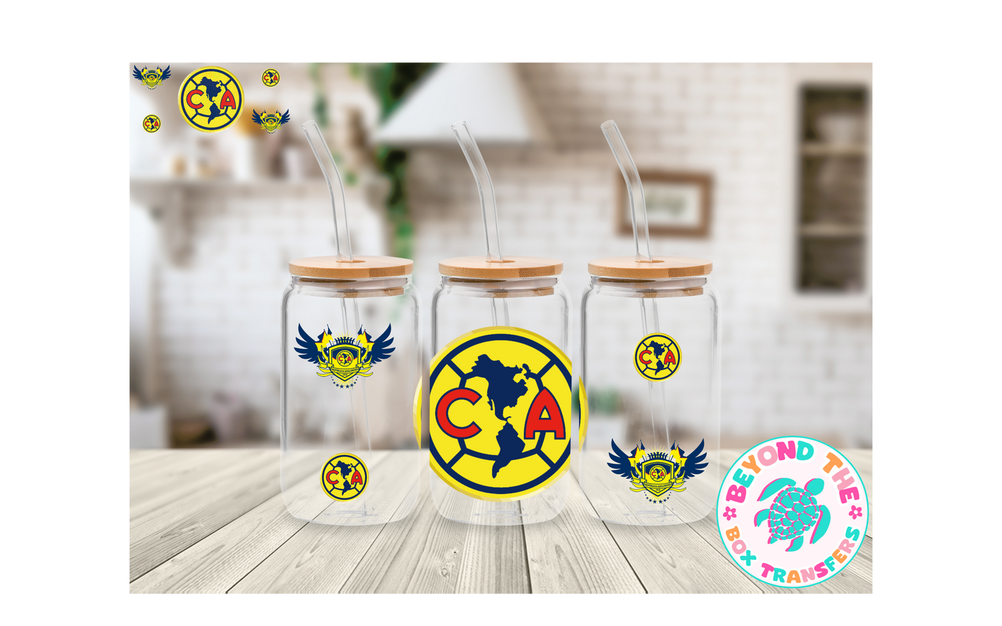 Club America Soccer Football 16oz UVDTF wrap
