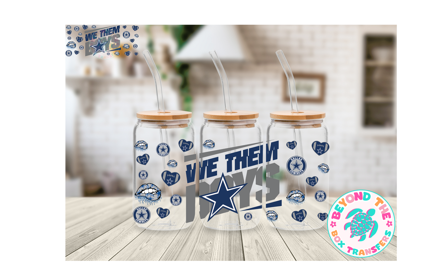 We Them Boys Football 16oz UVDTF wrap