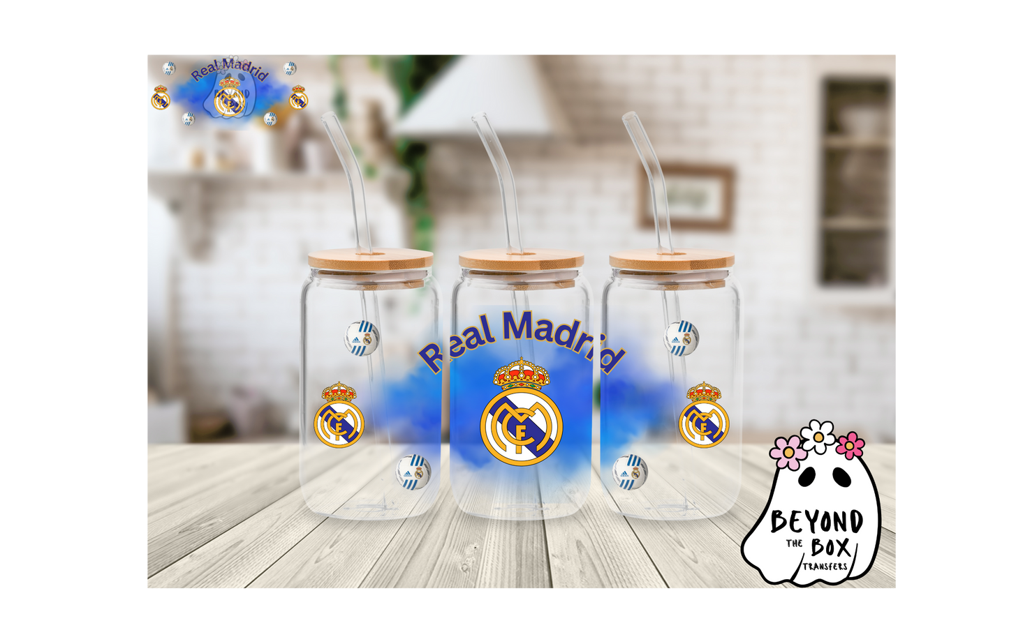 Real Madrid Soccer Football 16oz UVDTF wrap