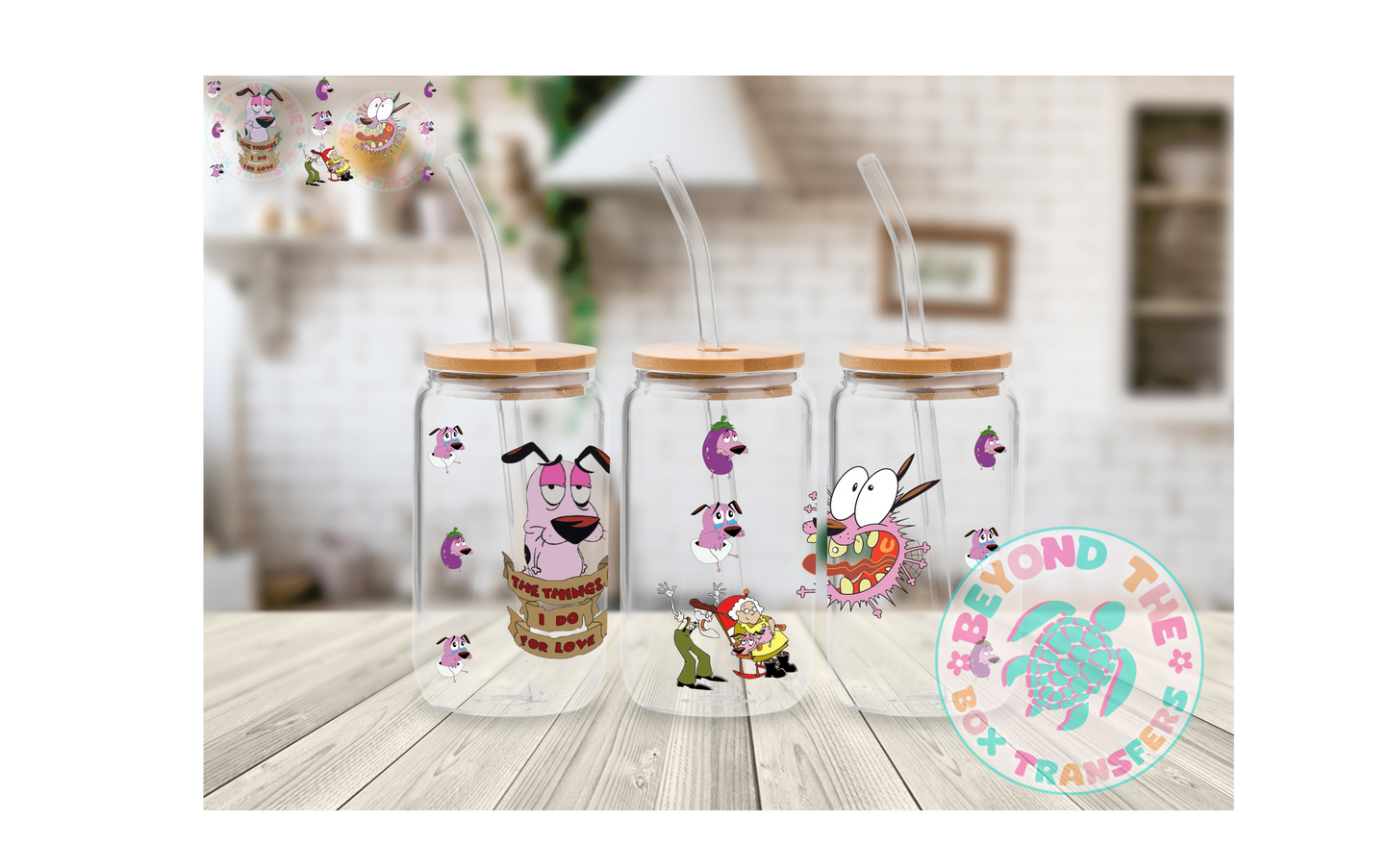 Cowardly dog 16oz UVDTF wrap