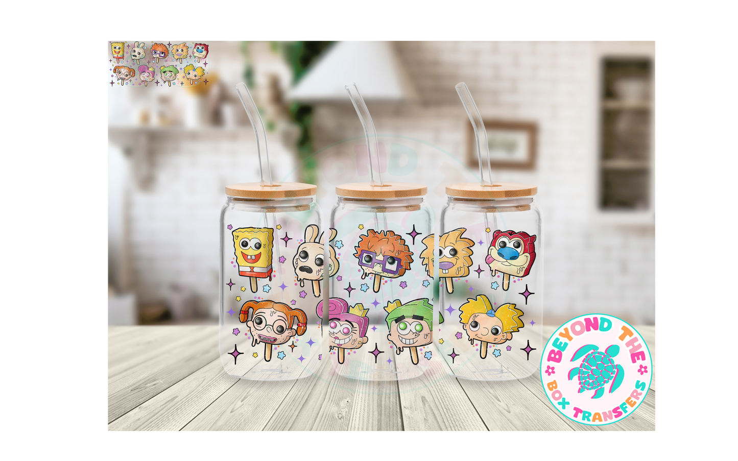 Cartoon Ice Cream 16oz UVDTF wrap