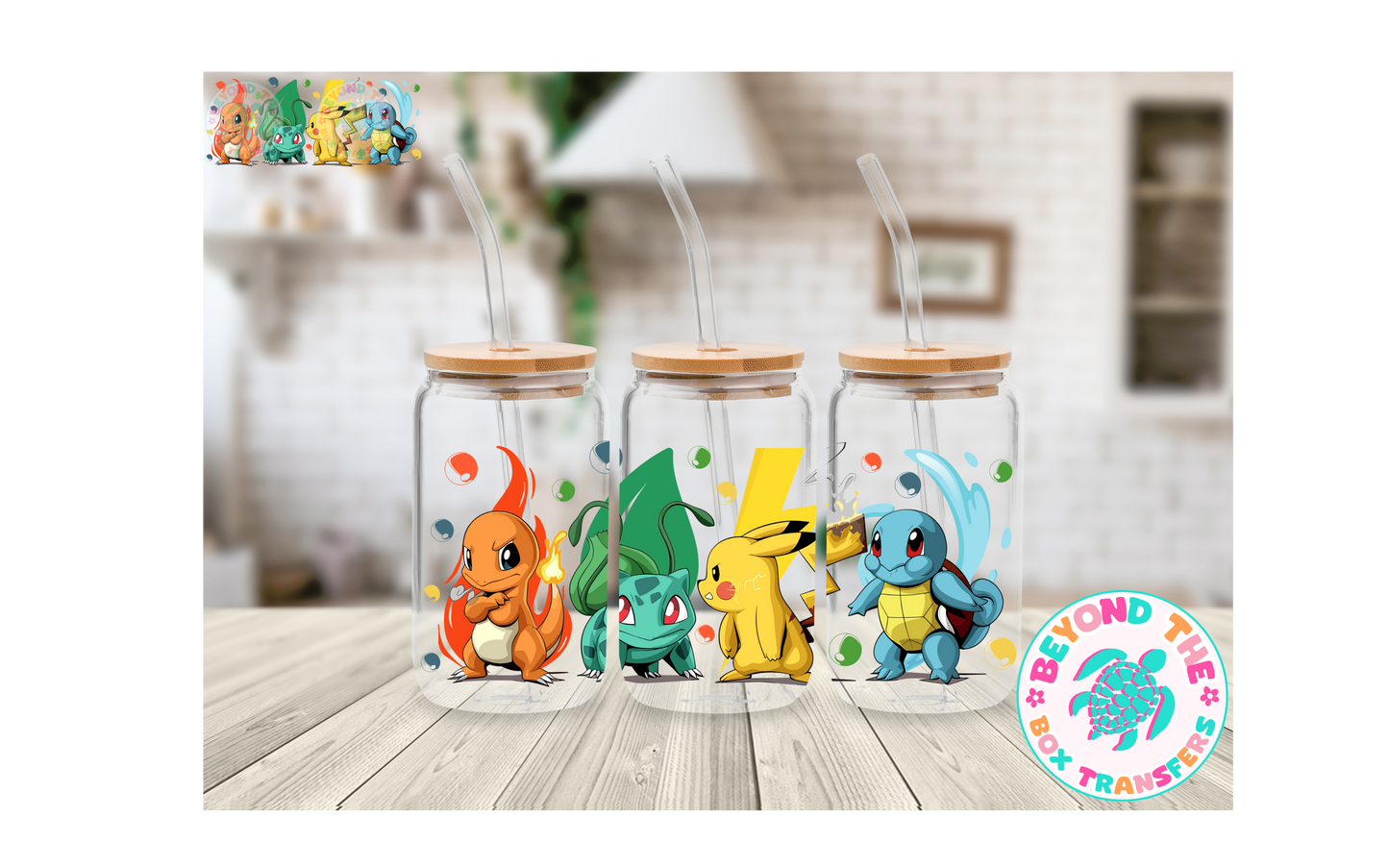 Starter Pokemon 16oz UVDTF wrap