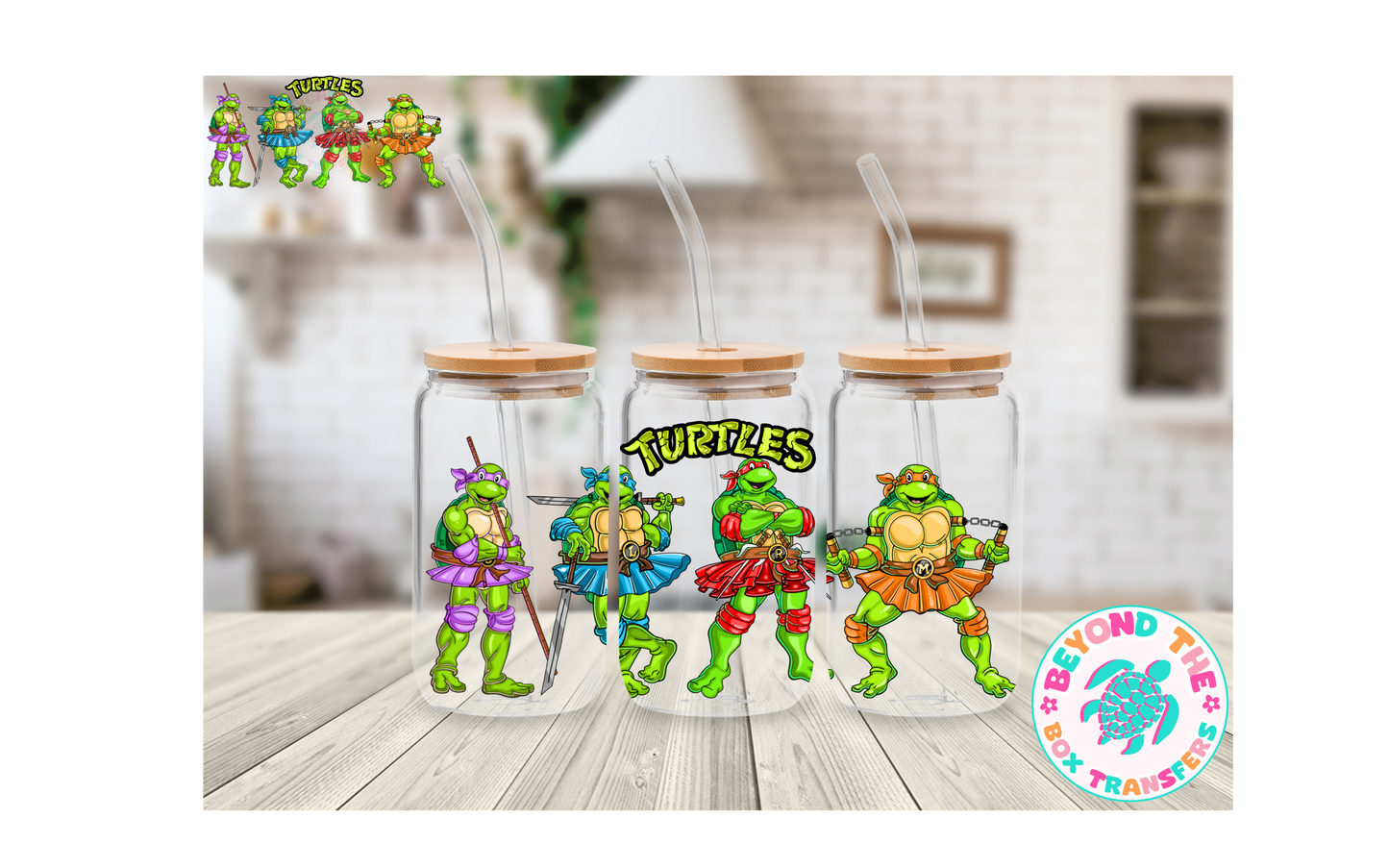 TMNT Ballerina's 16oz UVDTF wrap