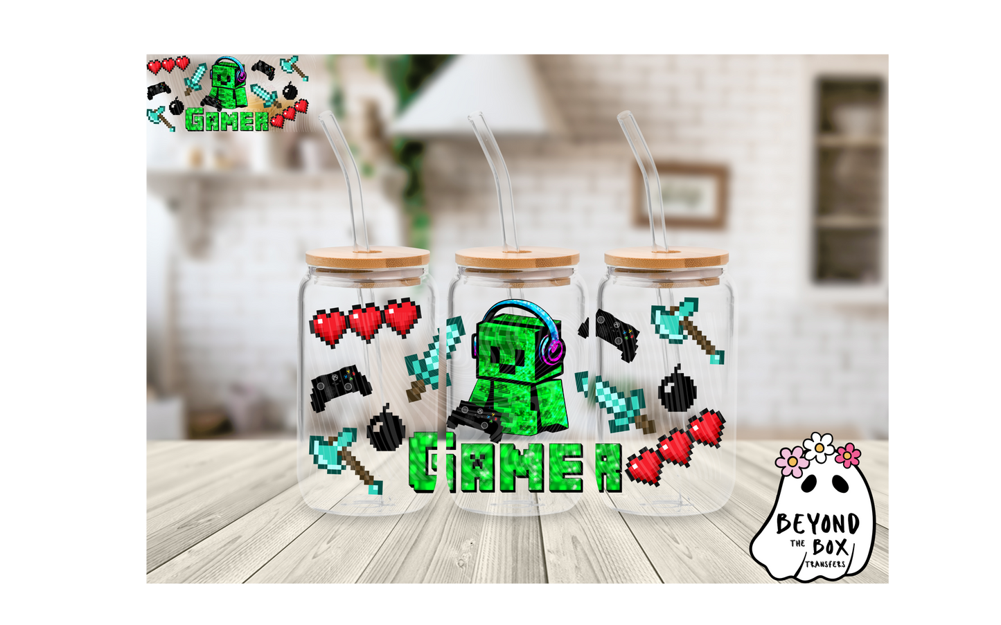 M Video Game 16oz UVDTF wrap