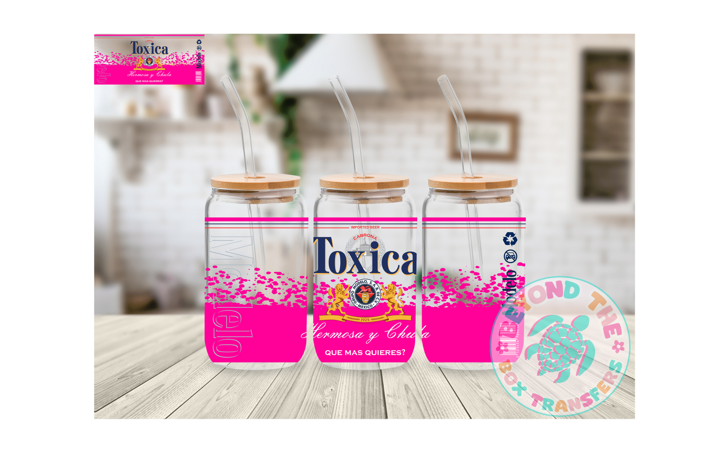 Pink Toxica 16oz UVDTF wrap