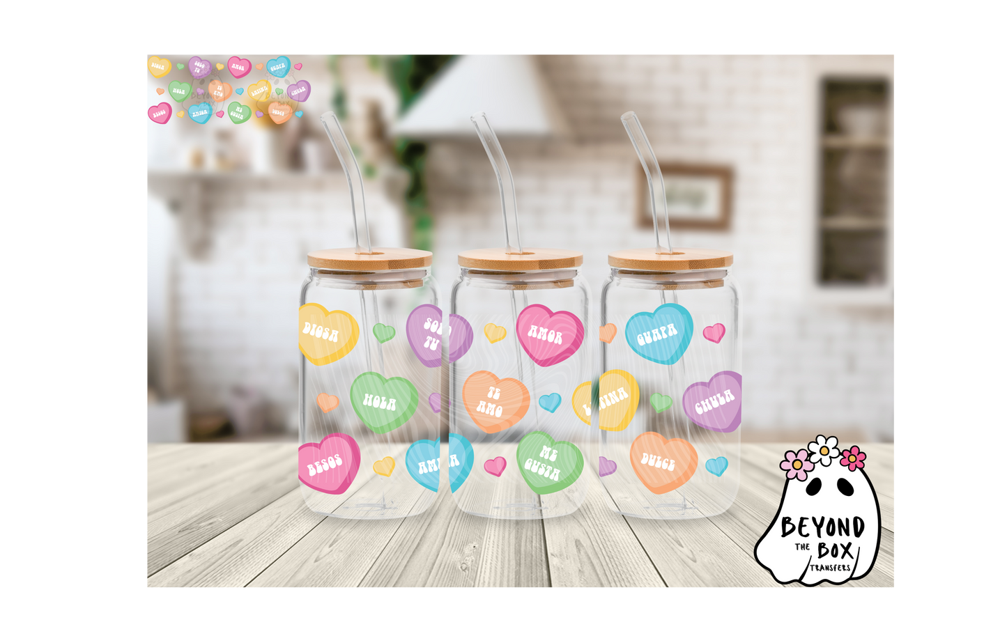 Spanish Candy Hearts 16oz UVDTF wrap