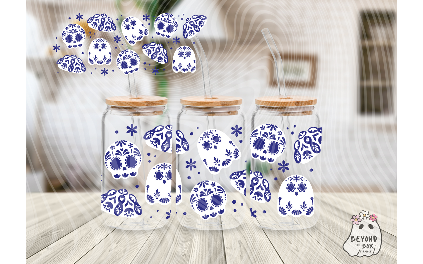 Dia de Muertos Talavera 16oz UVDTF wrap
