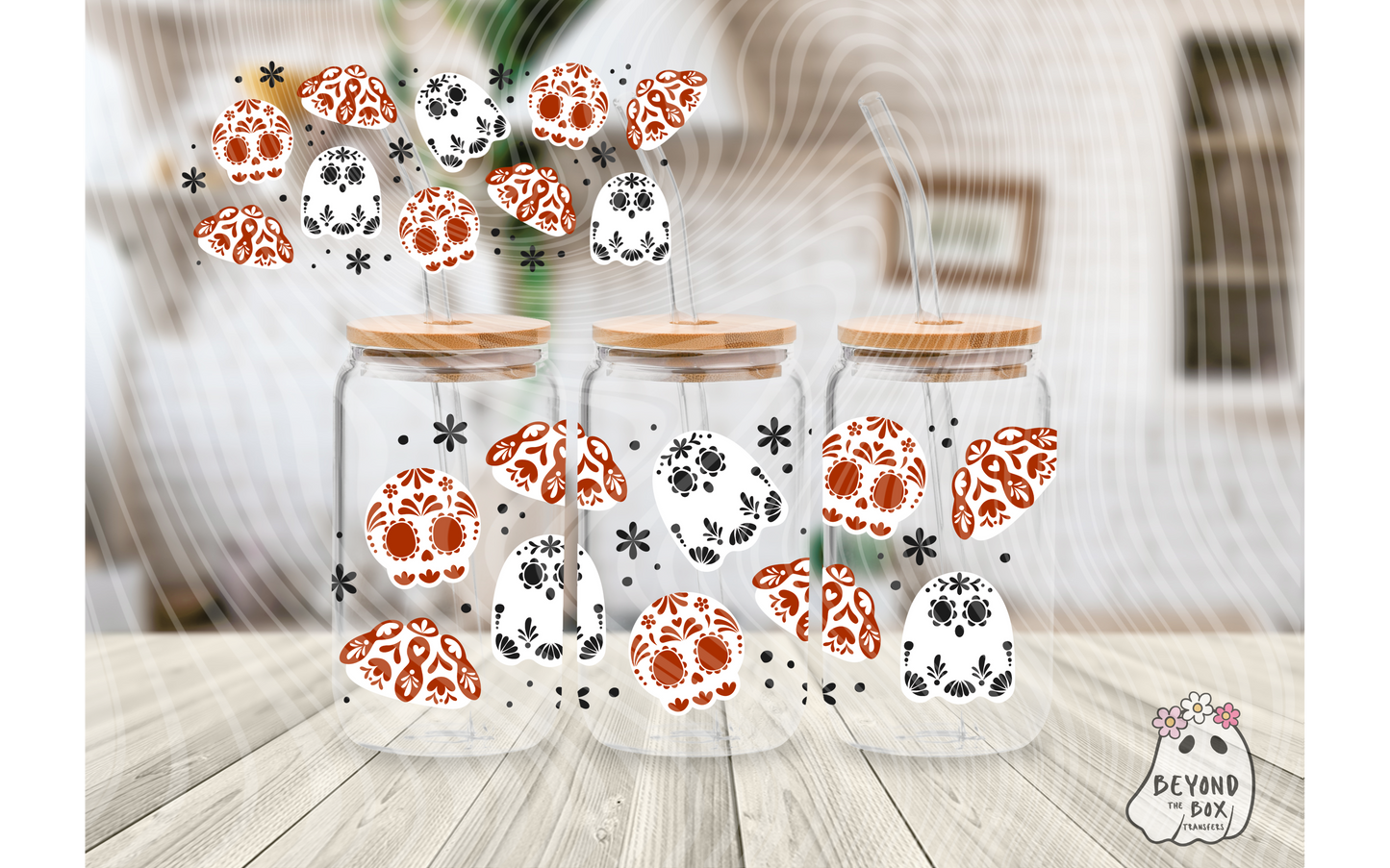 Dia de Muertos Talavera 16oz UVDTF wrap