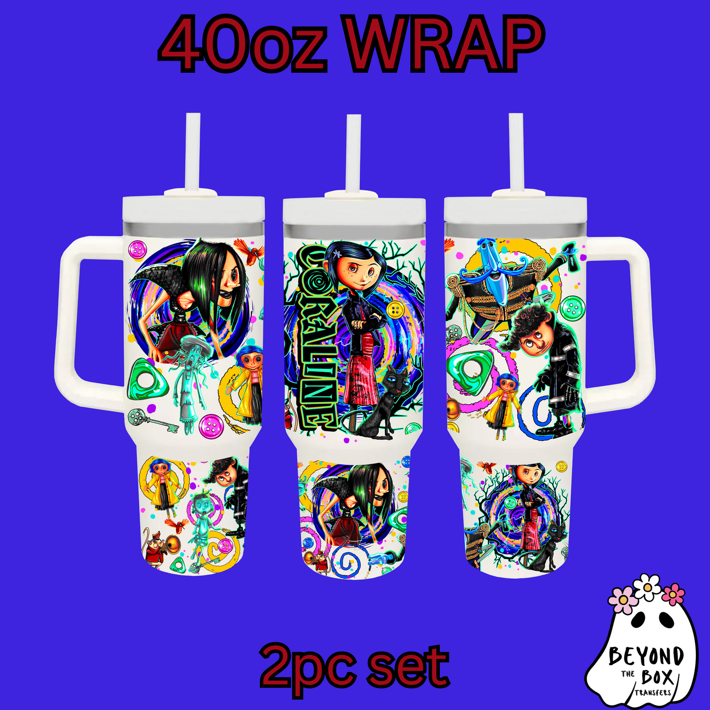 Coraline 40oz UVDTF 2pc wrap