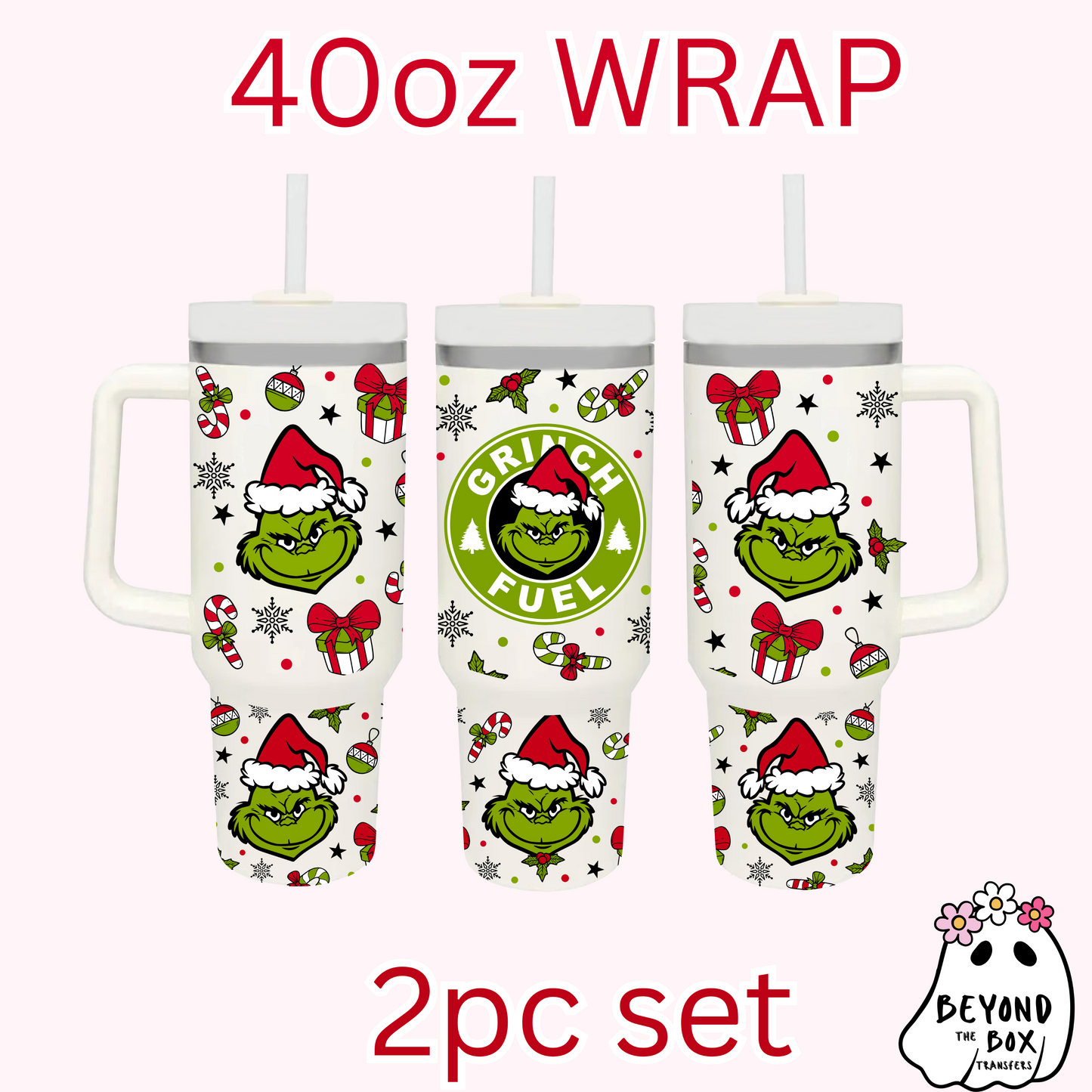 Christmas Fuel 40oz UVDTF 2pc wrap