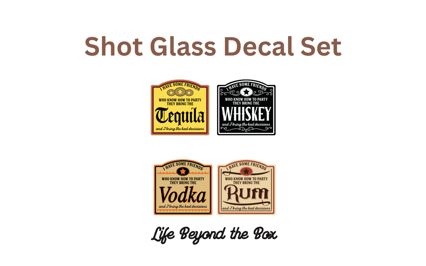 Shot glass Alcohol UVDTF Decal sheet