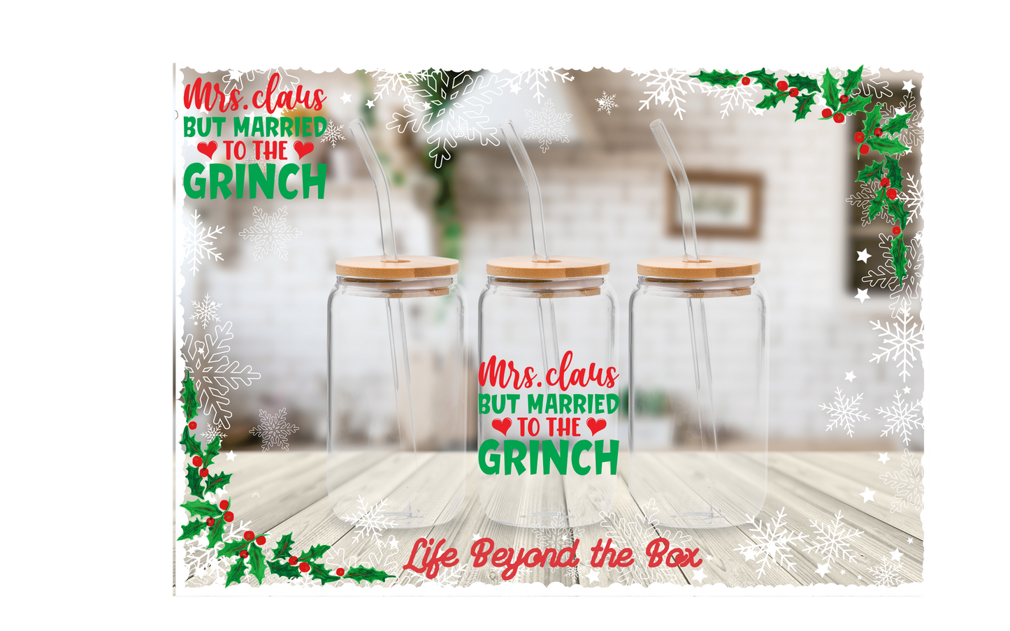 Mrs. Clause Married 16oz UVDTF Decal