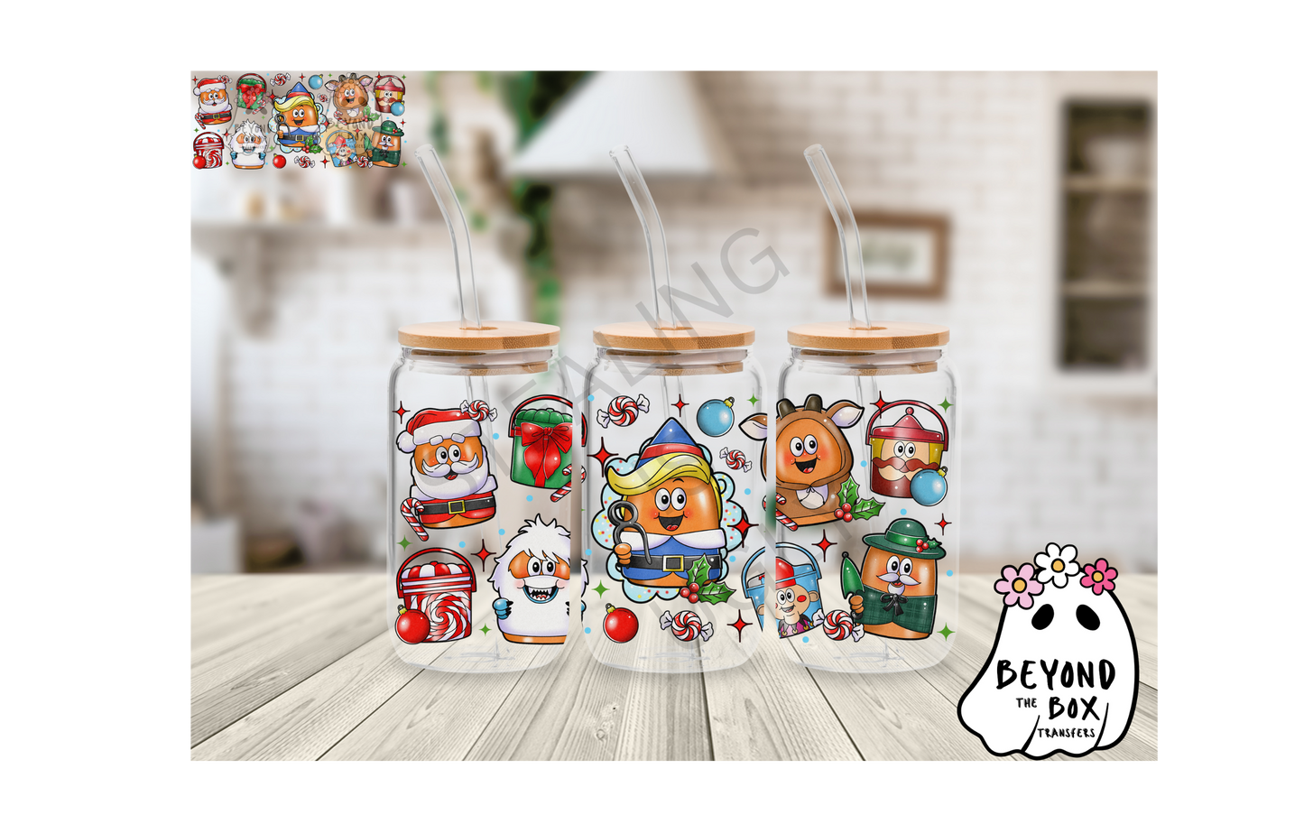 Santa's Misfits Nuggets 16oz UVDTF wrap