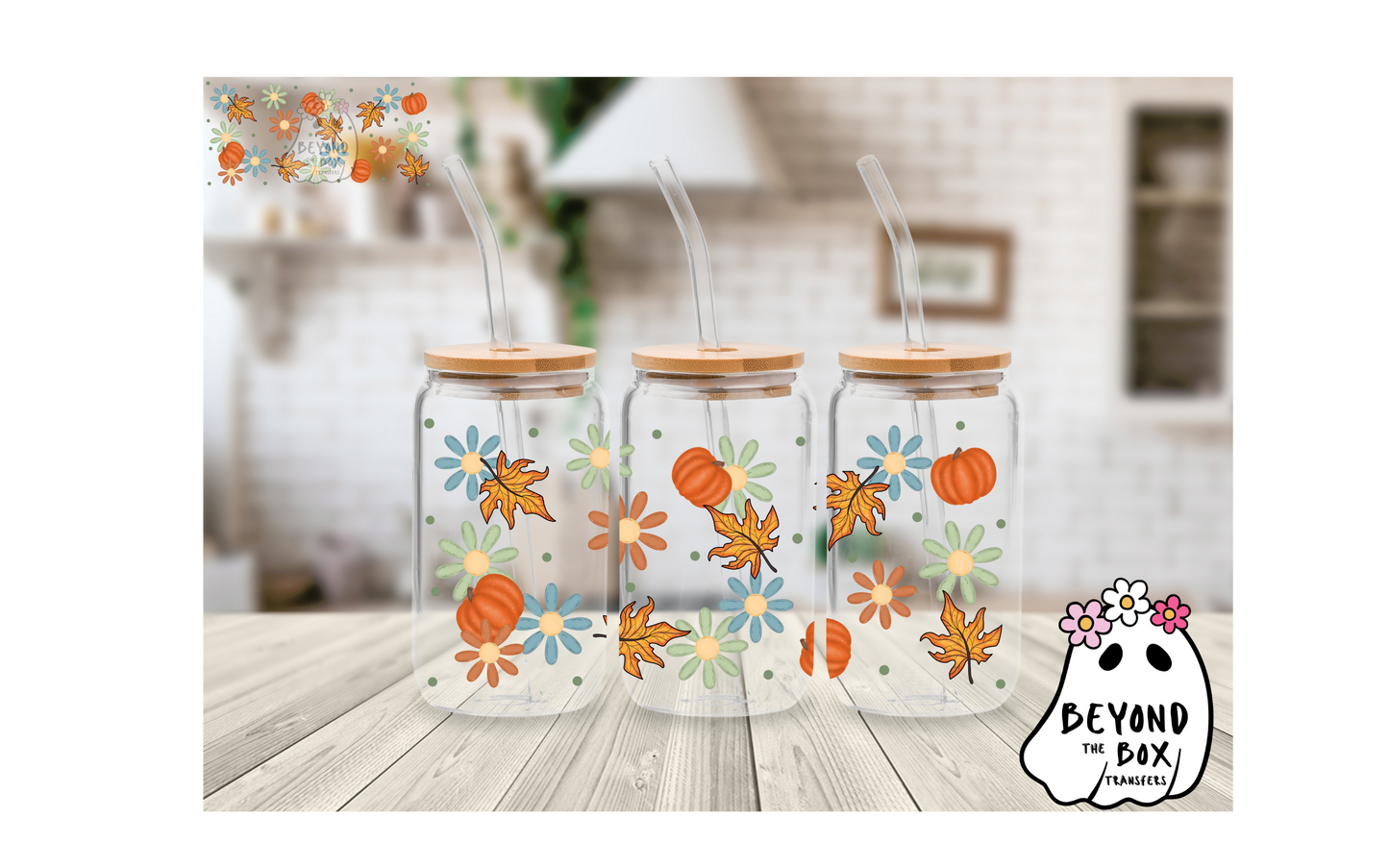 Fall Pumpkins 16oz UVDTF wrap